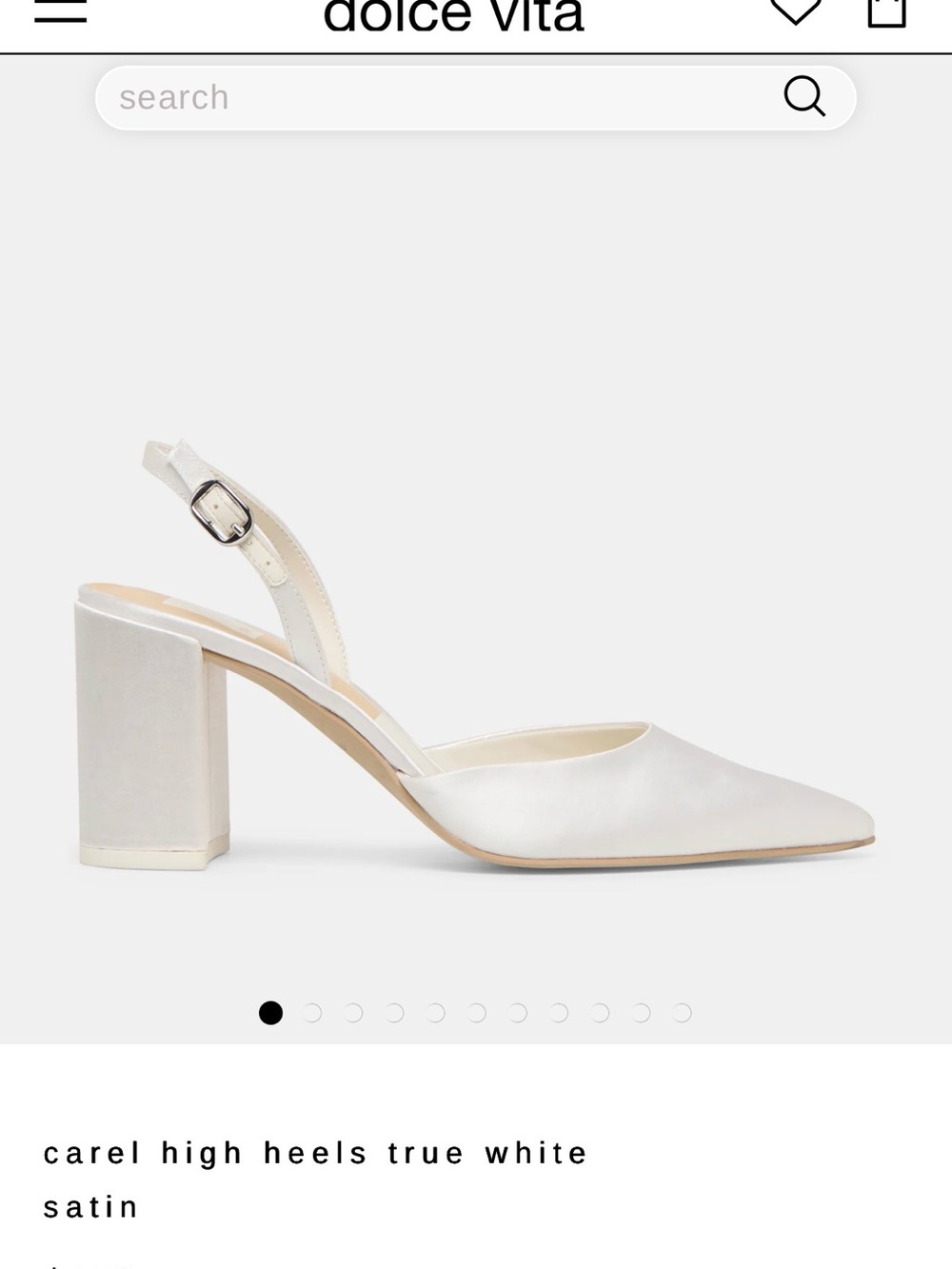 Dolce Vita White Satin Block Heel Slingbacks